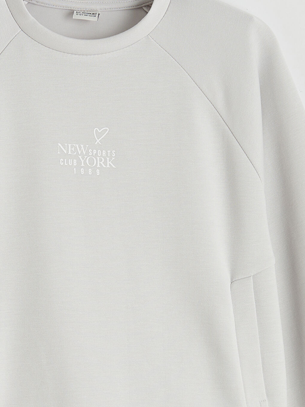 Gri New York Baskılı Kız Çocuk Soft Touch Sweatshirt-2