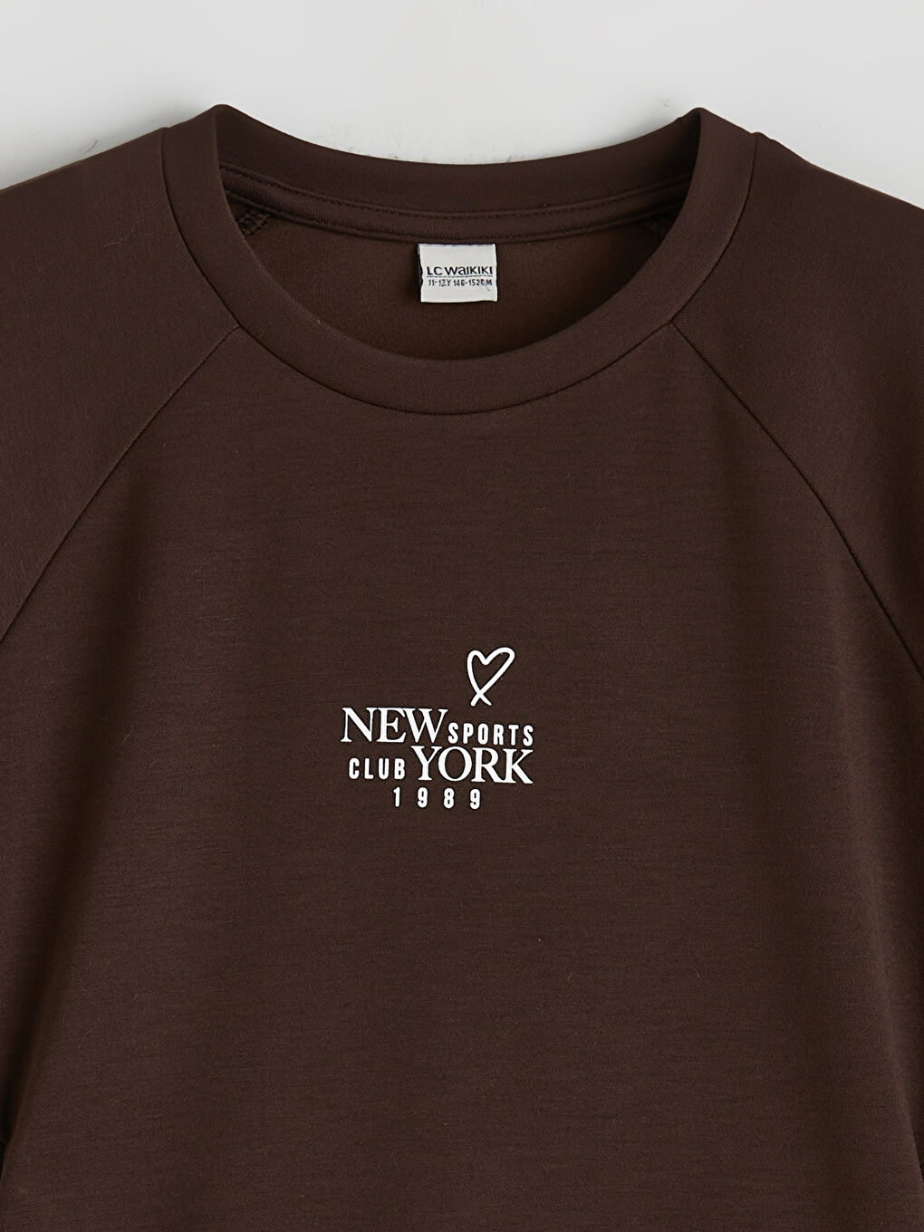 Kahverengi NYC Baskılı Kız Çocuk Soft Touch Sweatshirt-1