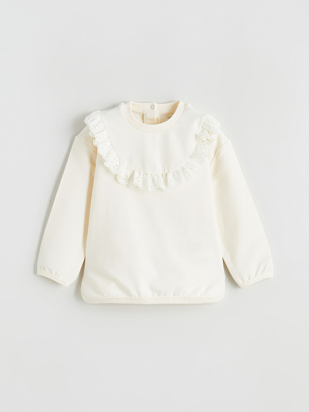 Bej Bebe Yaka Kız Bebek Bluz ve Tayt-1