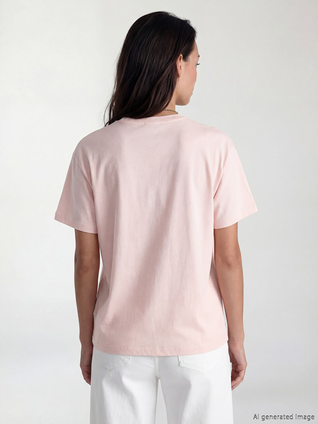 Pembe Bisiklet Yaka Paris Baskılı Kadın Tişört-2