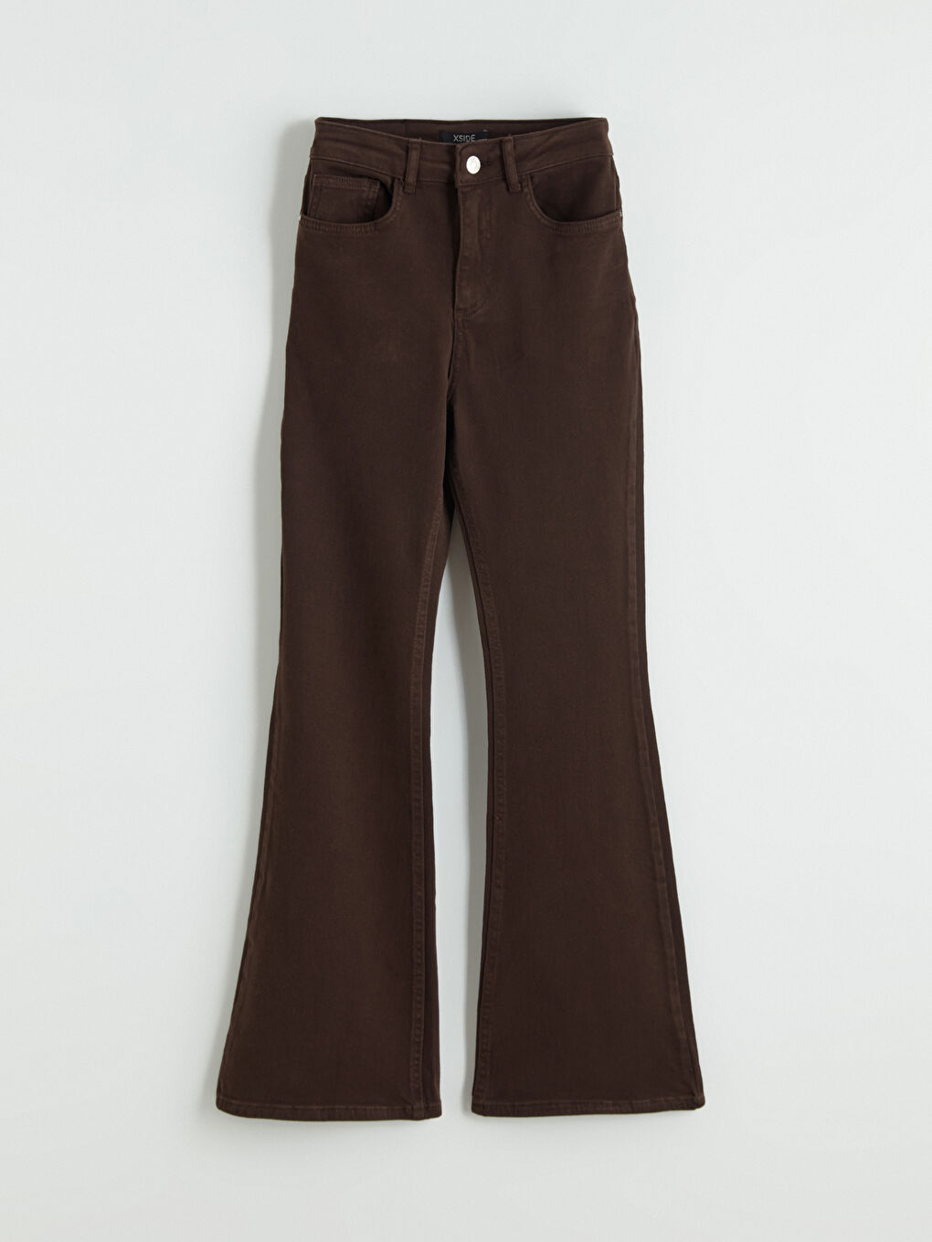 Kahverengi Flare Kadın Jean Pantolon-9