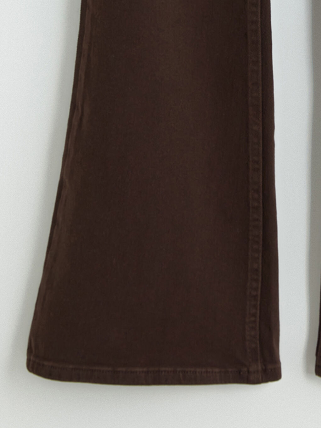 Kahverengi Flare Kadın Jean Pantolon-11