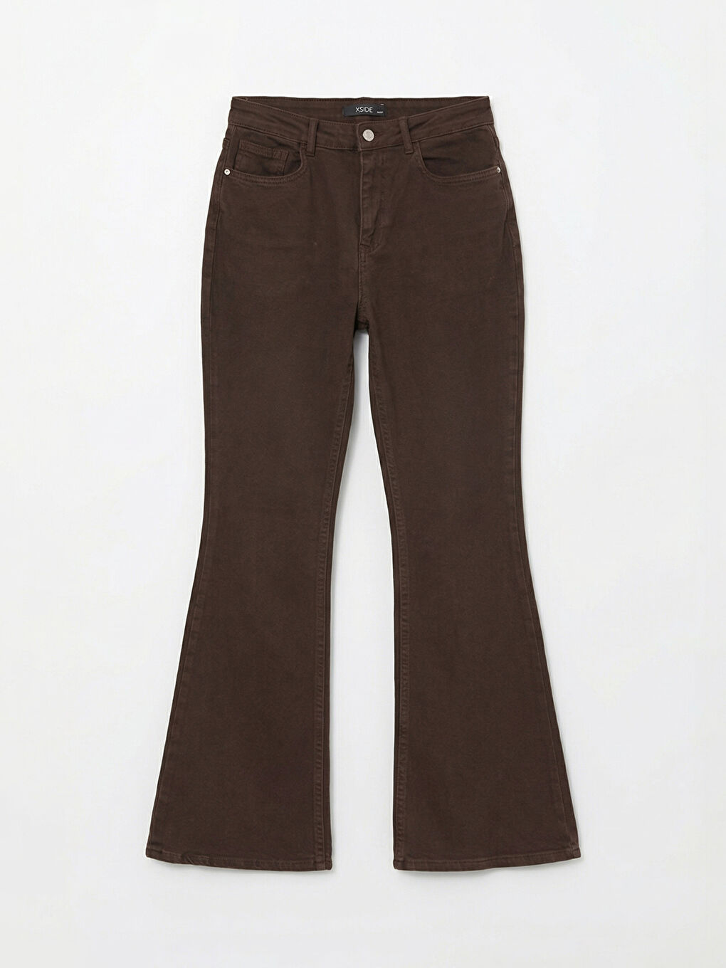Kahverengi Flare Kadın Jean Pantolon-8