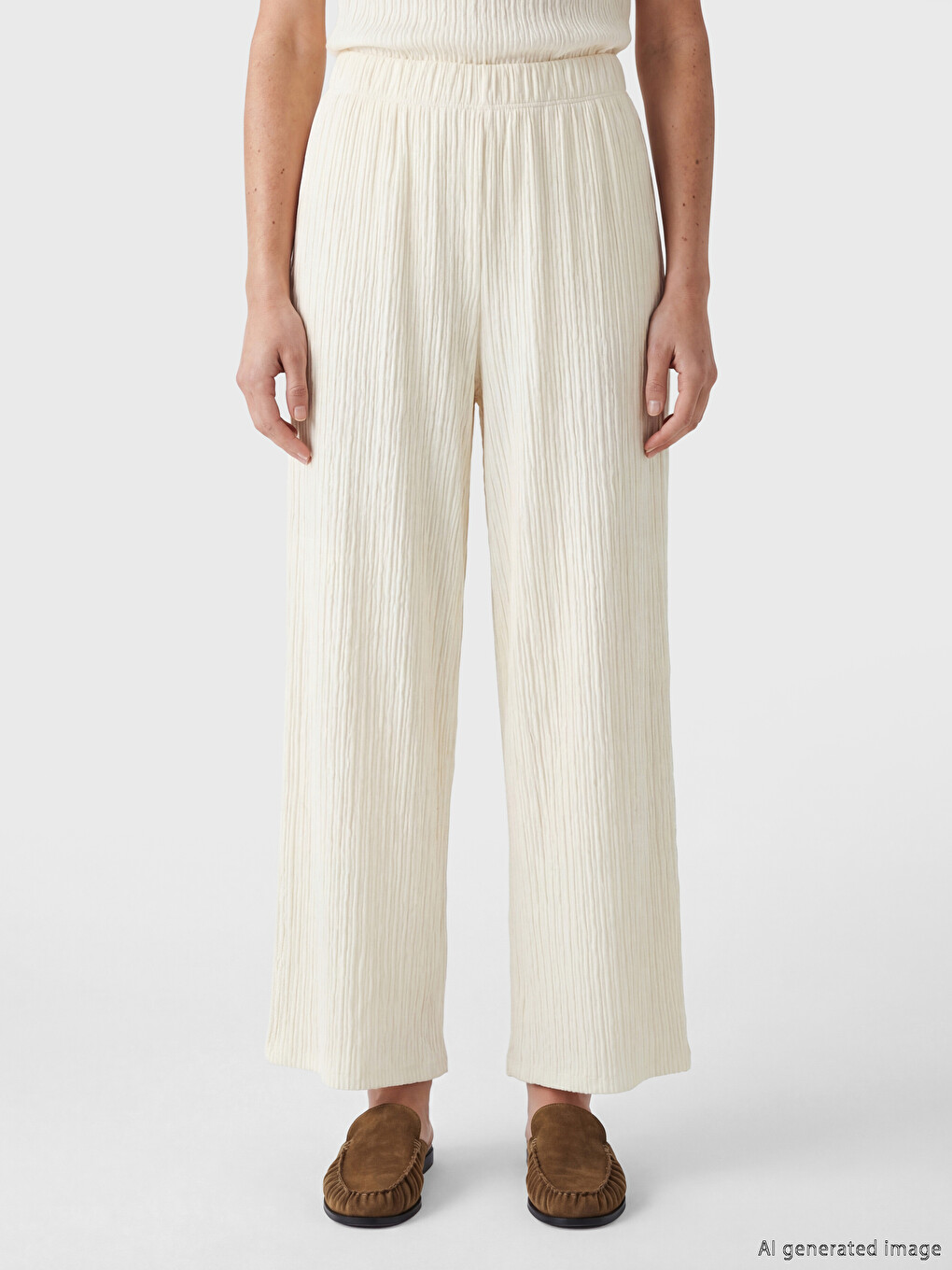 Woman Ecru Sweatpants-1