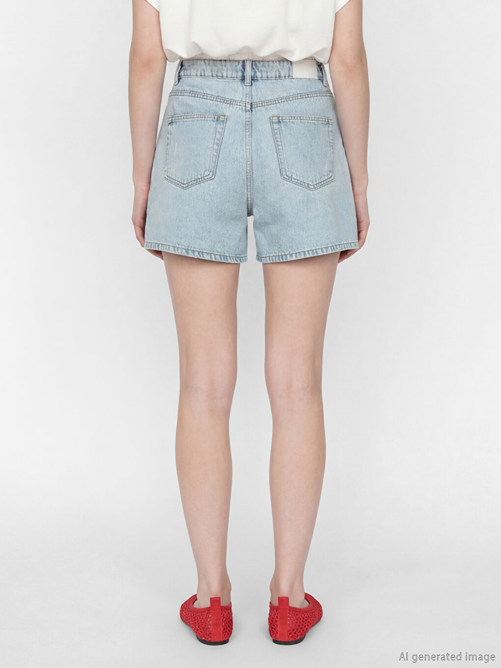 Regular Fit Kadın Jean Şort-3