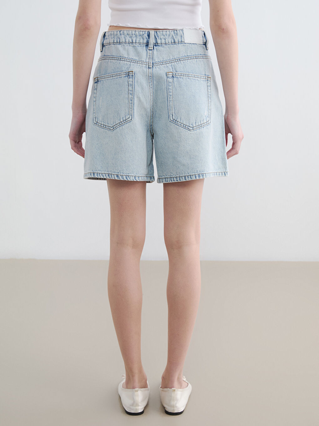 Regular Fit Kadın Jean Şort-5