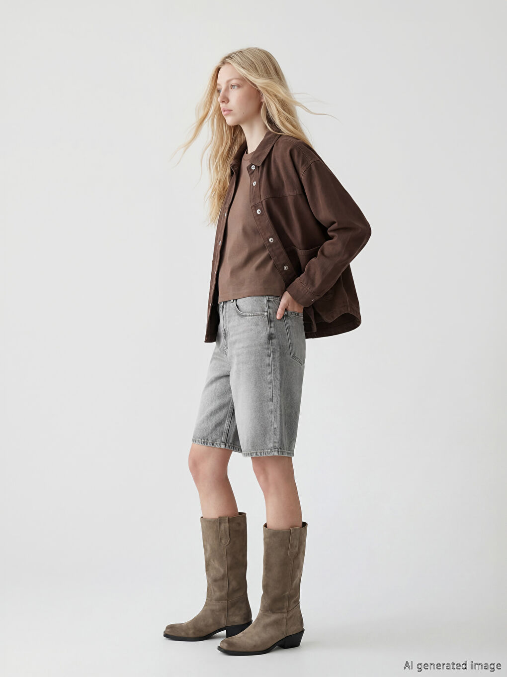 Woman ANTHRACITE Denim Shorts