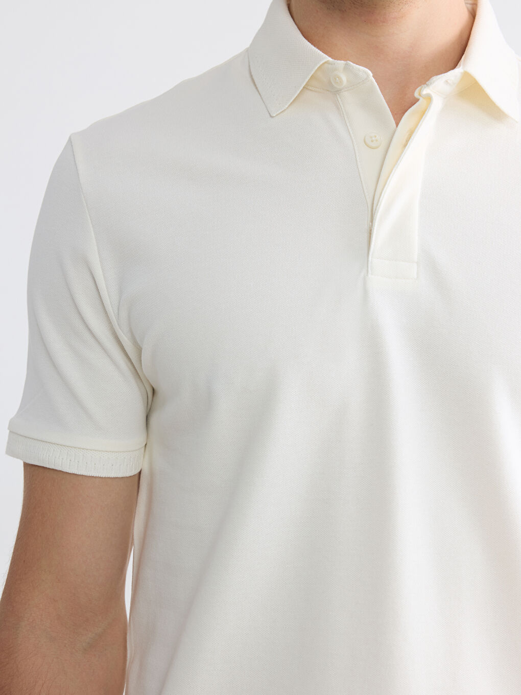 Sarı Polo Yaka Pike Erkek Tişört-4