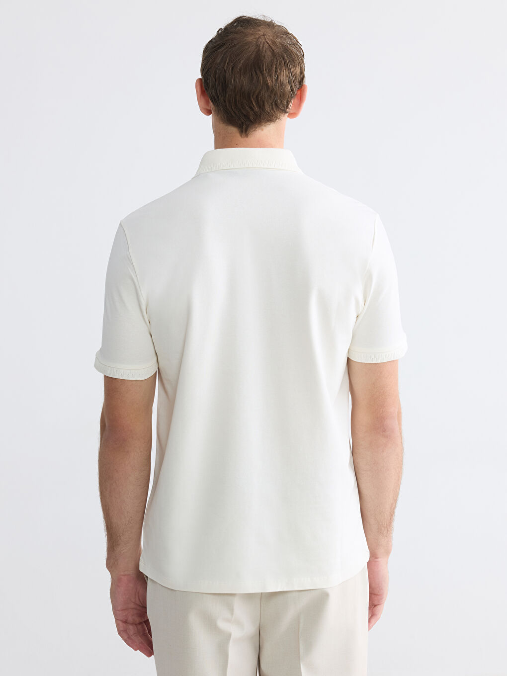 Sarı Polo Yaka Pike Erkek Tişört-5