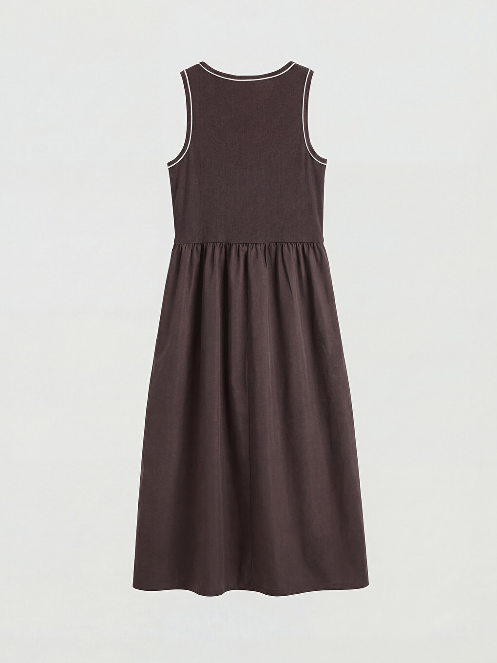 Crew Neck Fitted Waist Dress-4