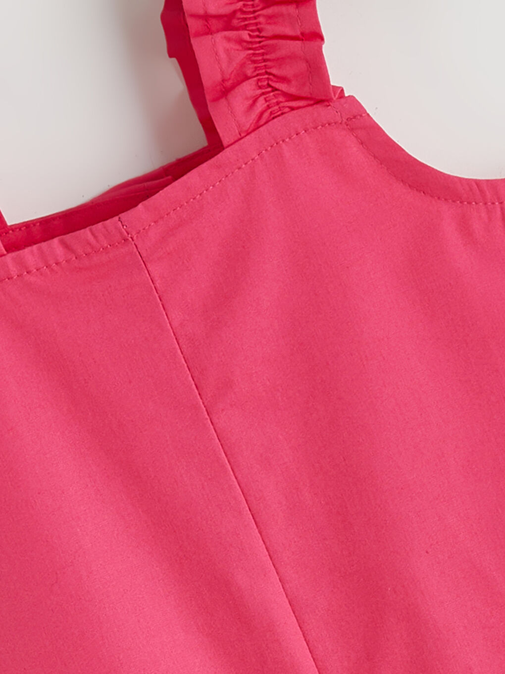 Fuşya Fırfır Detaylı Kız Çocuk Tulum-1