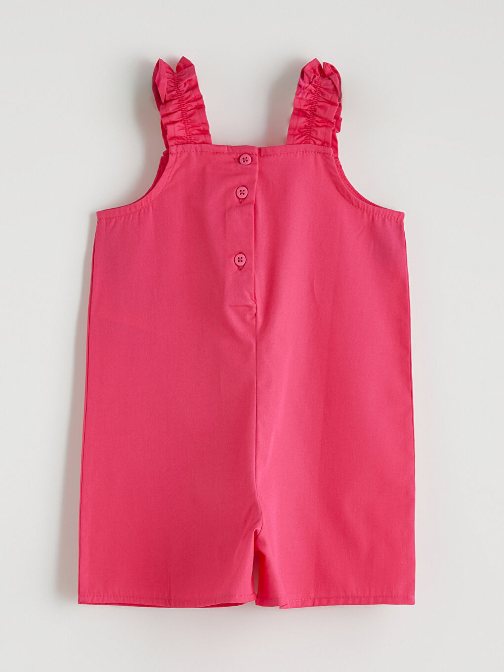 Fuşya Fırfır Detaylı Kız Çocuk Tulum-2