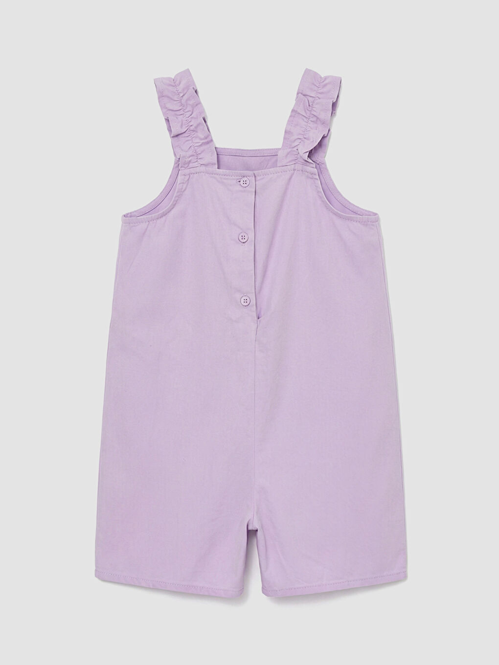 Lila Fırfır Detaylı Kız Çocuk Tulum-1