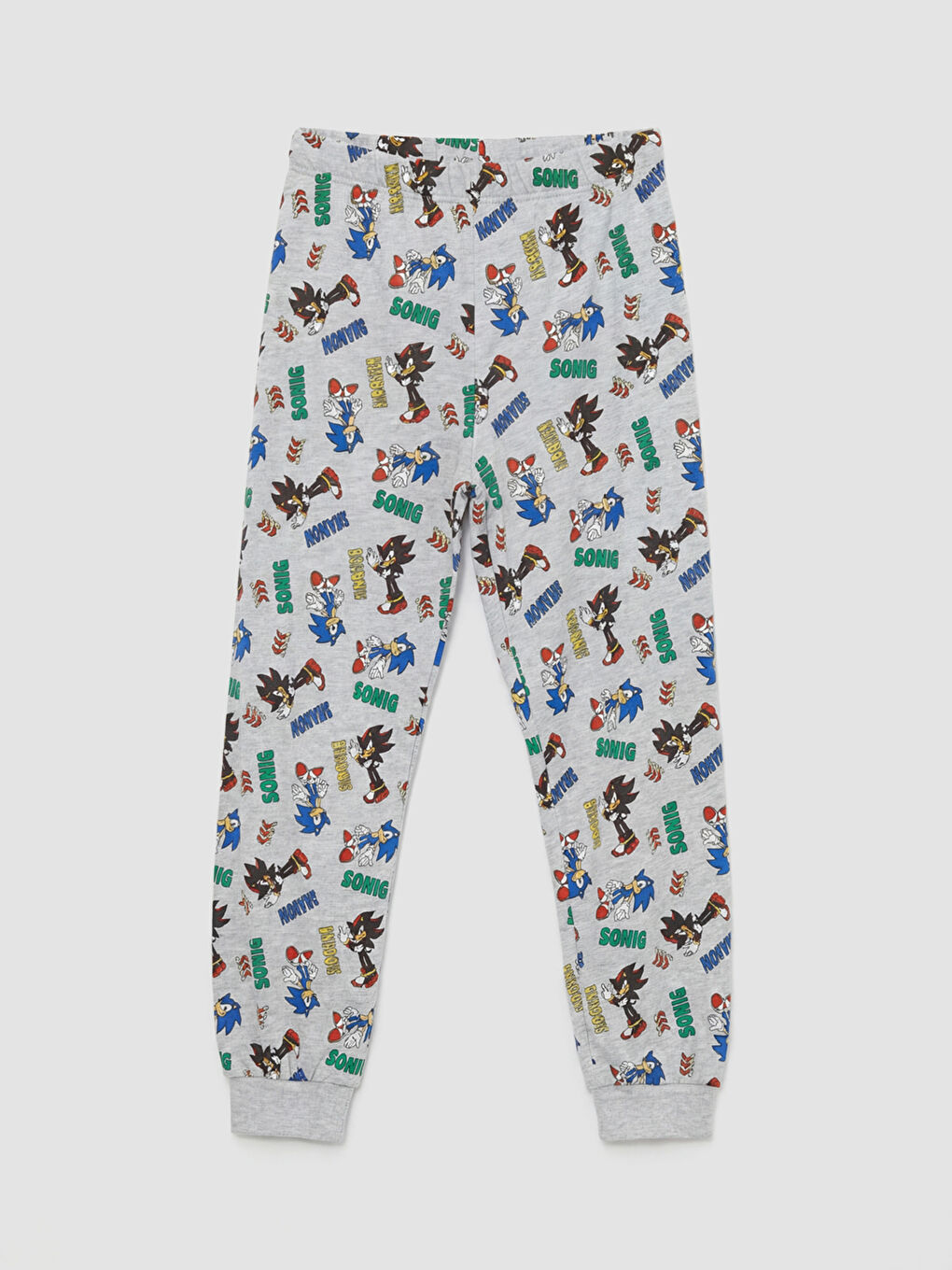 Mavi Sonic Baskılı Bisiklet Yaka Erkek Çocuk Pijama Takım-3