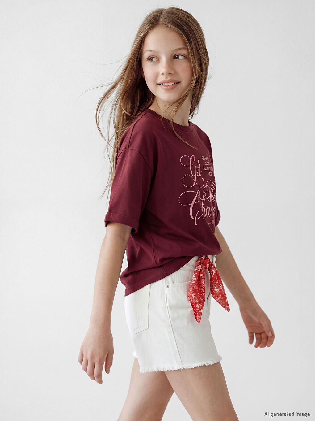 Girls' Printed Crewneck T-Shirt-1