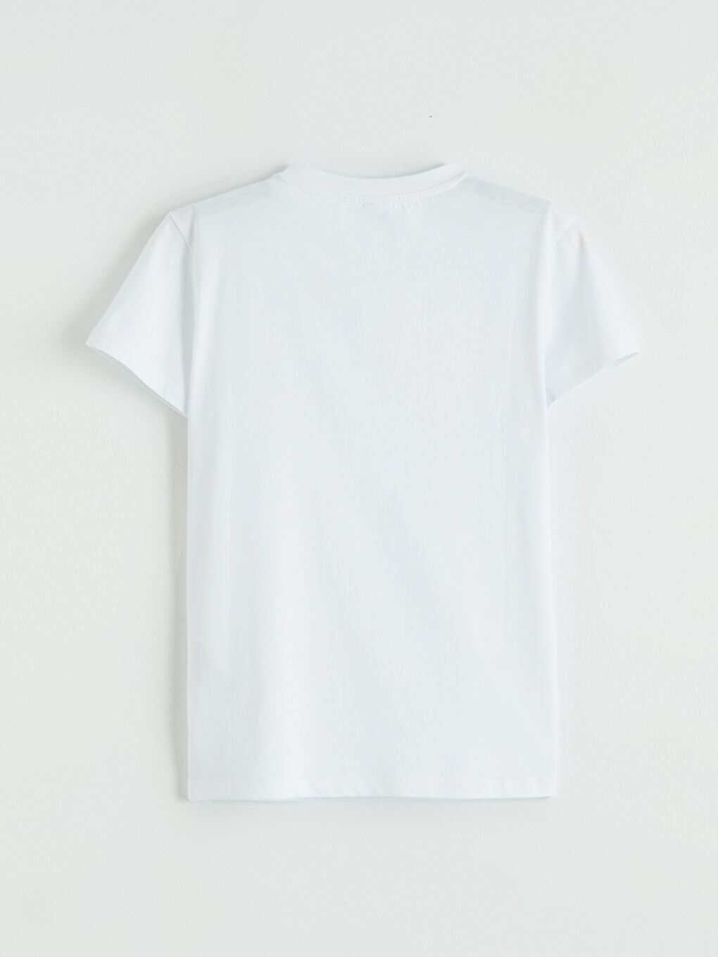 Beyaz Bisiklet Yaka Yıldız Baskılı Kız Çocuk Tişört-2