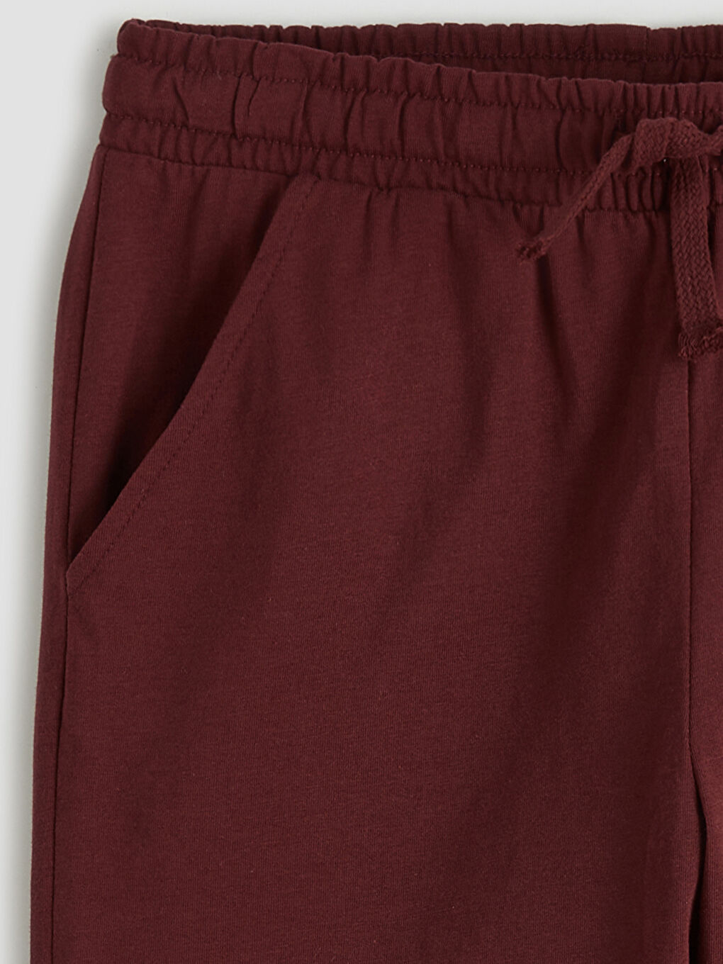 Bordo Beli Lastikli Erkek Çocuk Şort-2