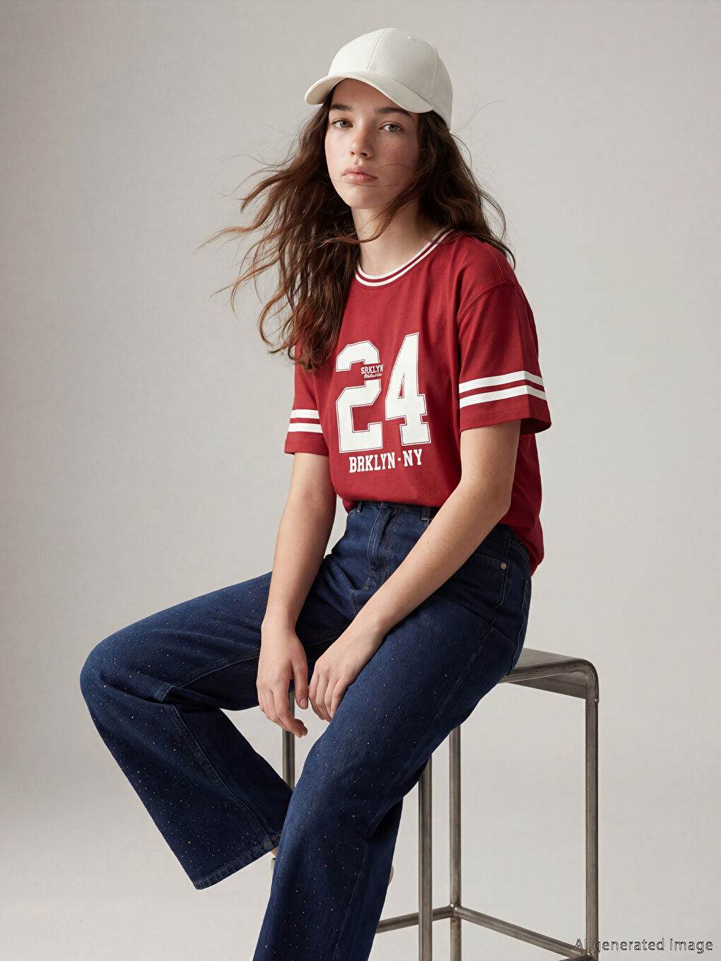 Girls' Crew Neck Printed T-Shirt