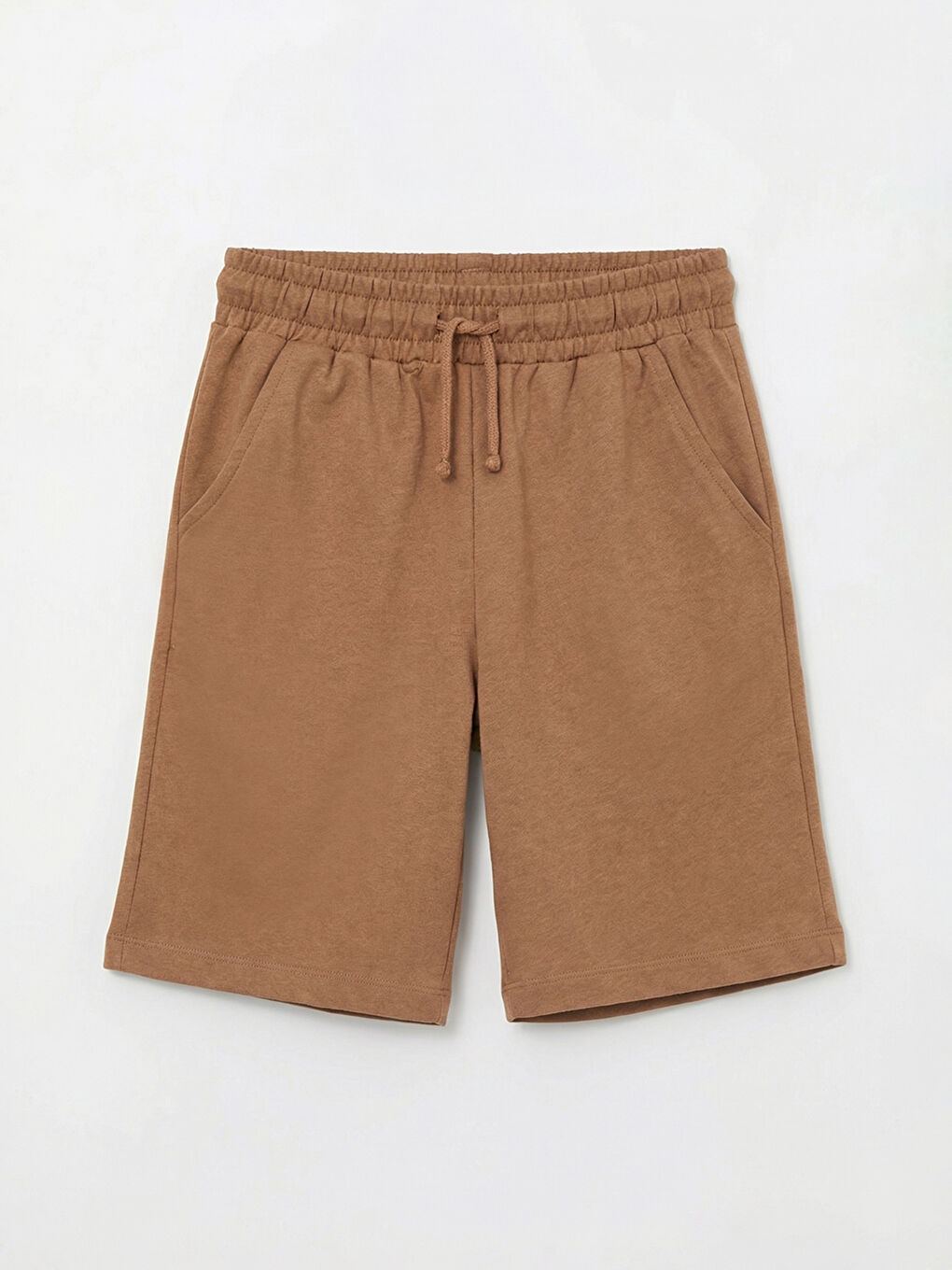 Kahverengi Beli Lastikli Erkek Çocuk Şort