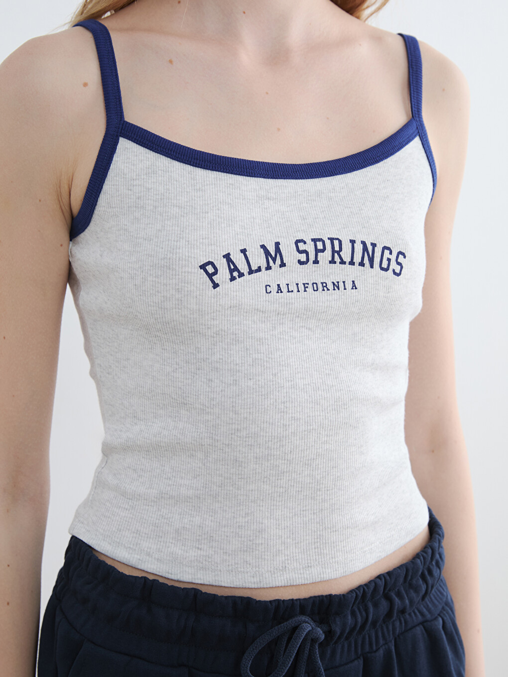 Spaghetti Strap Palm Springs Printed Women's Crop-2