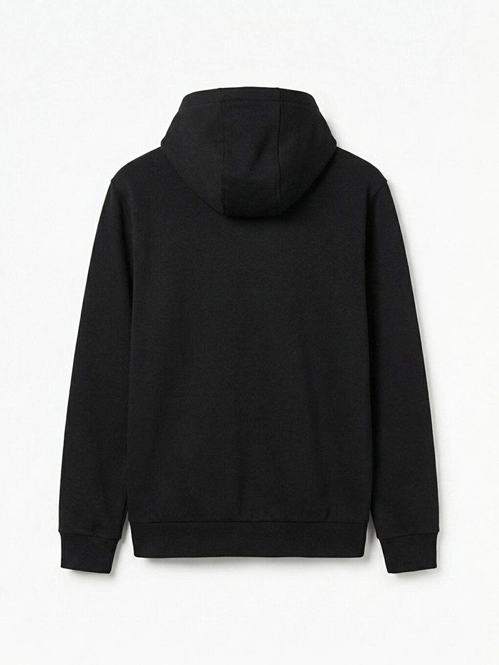 Siyah Kapüşonlu Erkek Fermuarlı Sweatshirt-1