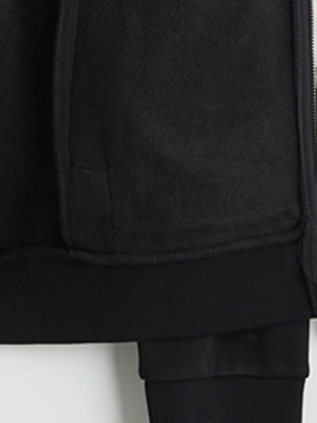 Siyah Kapüşonlu Erkek Fermuarlı Sweatshirt-2