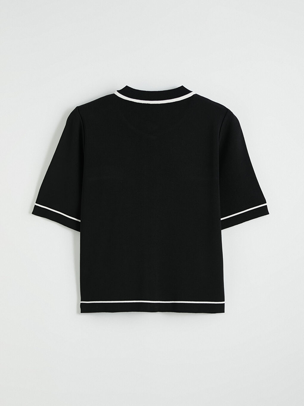 Crew Neck Striped Detail Women's Knitwear Cardigan-6