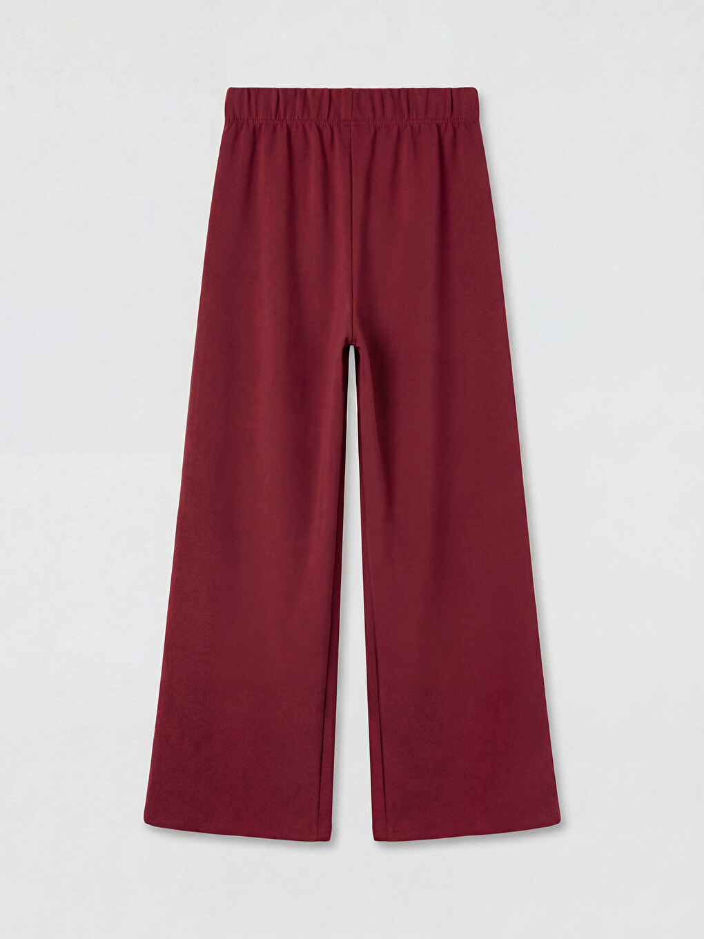 Bordo Beli Lastikli Geniş Paça Kız Çocuk Eşofman Altı-1