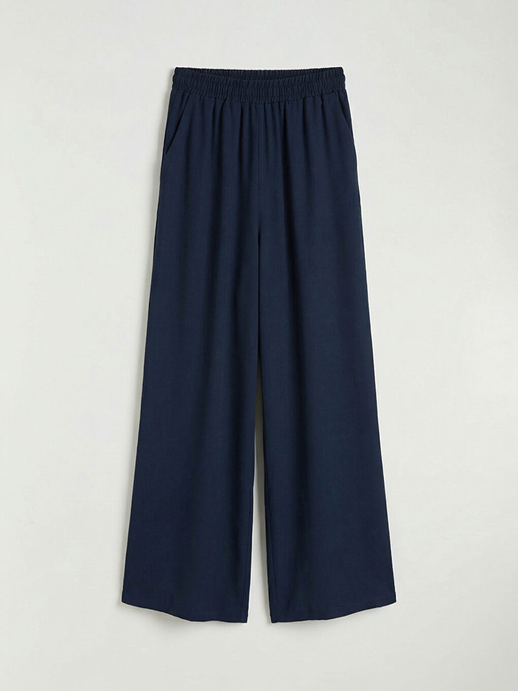 Elastic Waist Wide Leg Women's Trousers-5