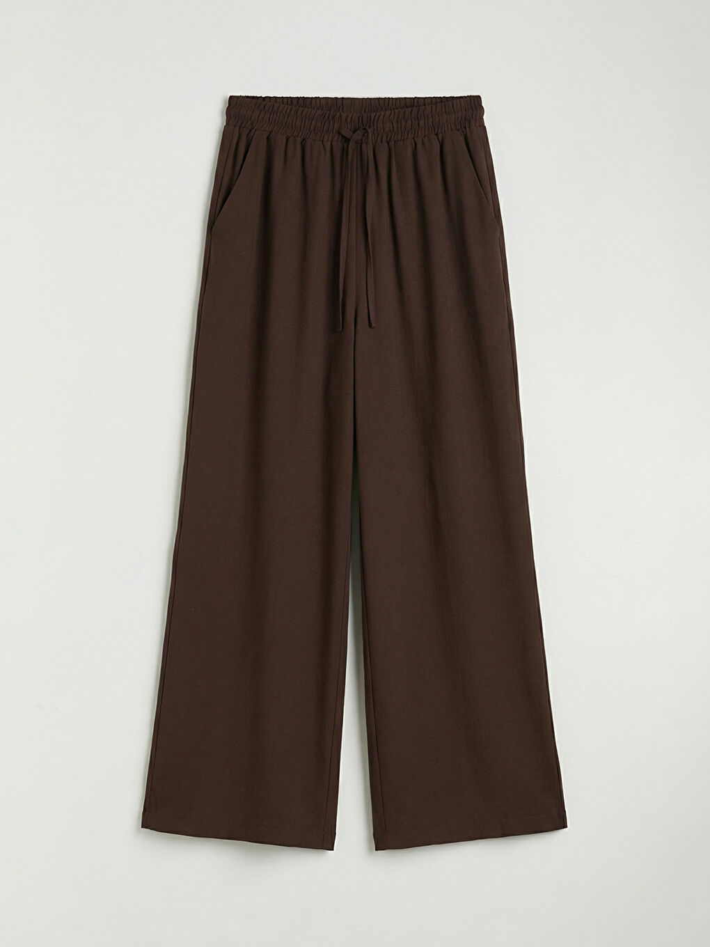 Elastic Waist Wide Leg Women's Trousers-5