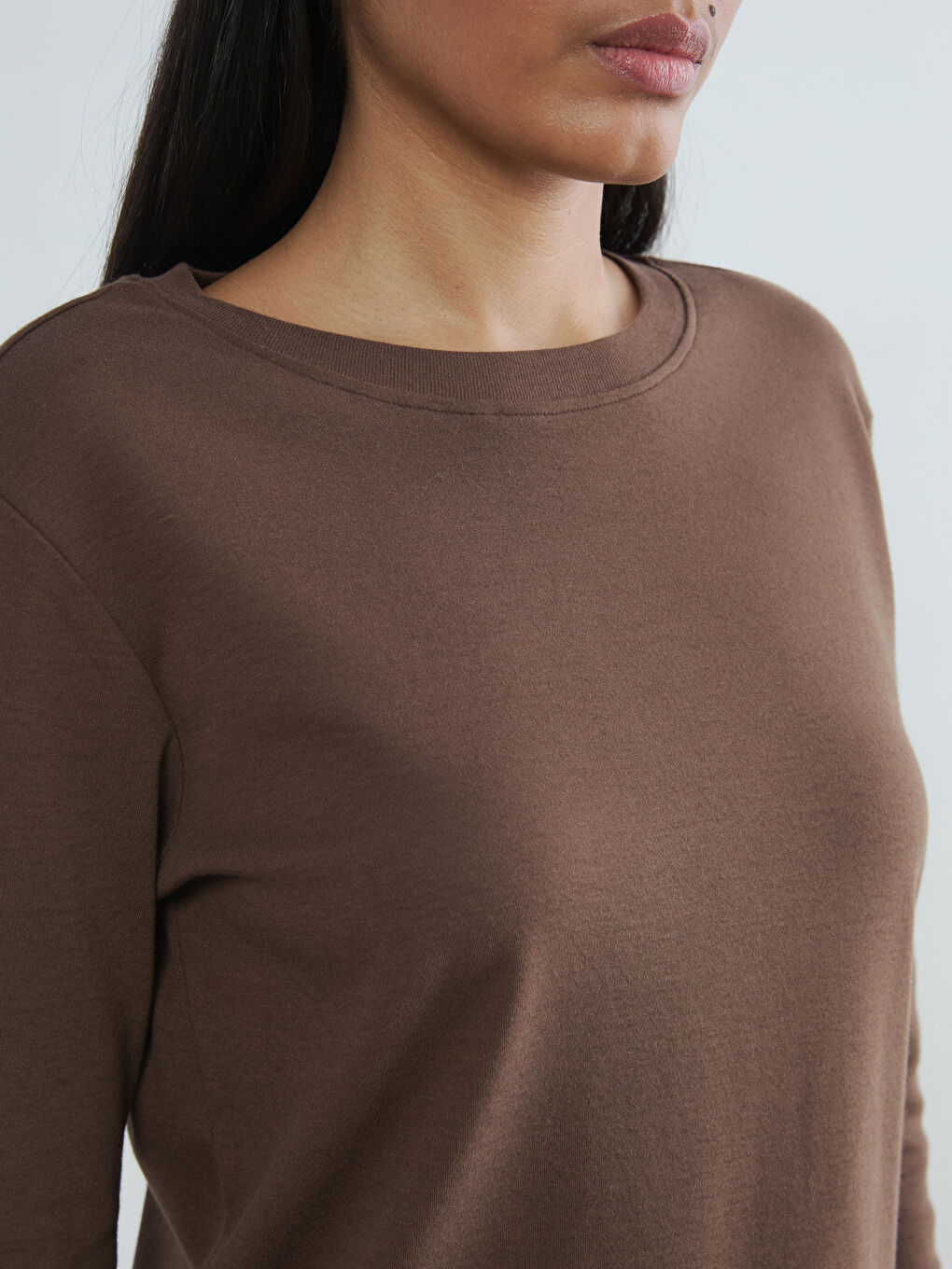 Kahverengi Bisiklet Yaka Kadın Body	-2