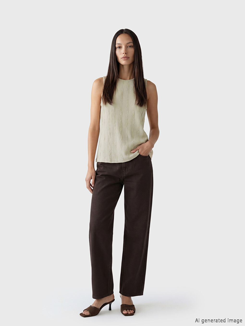 Gestreiftes Damen Rundhals-Tanktop-1