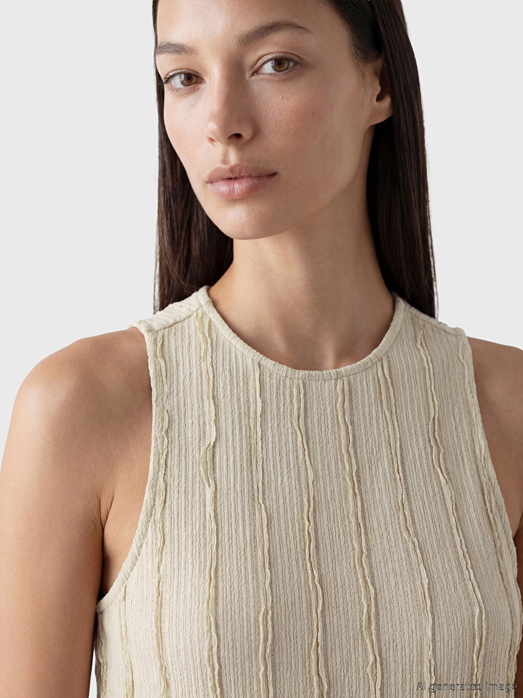 Gestreiftes Damen Rundhals-Tanktop-2