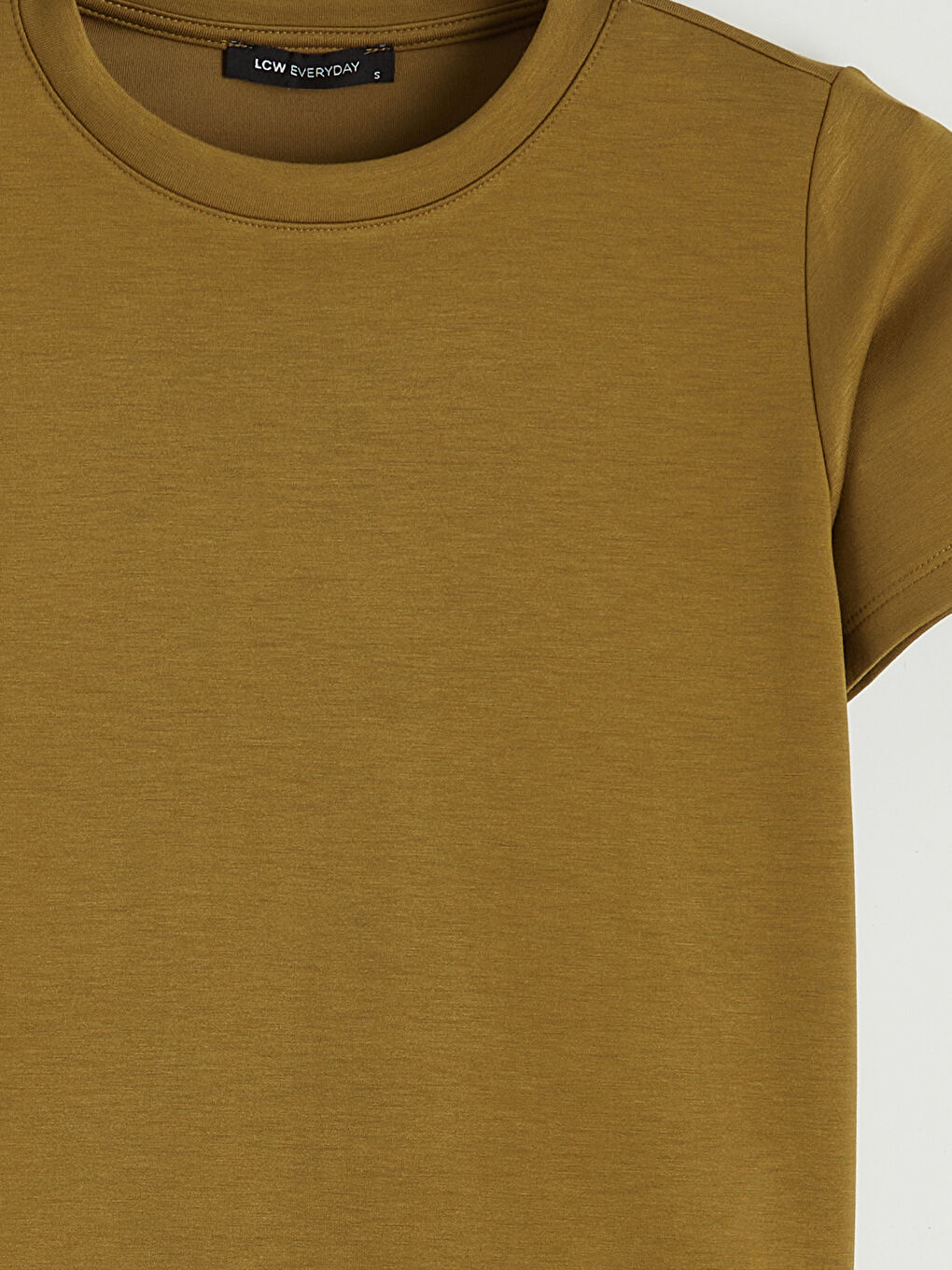 Yeşil Bisiklet Yaka Soft Touch Kadın Tişört-1