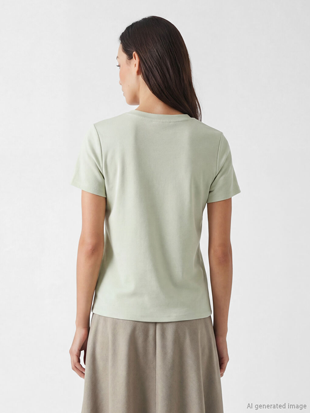 Tricou Basic cu guler rotund, atingere fină, pentru femei-2