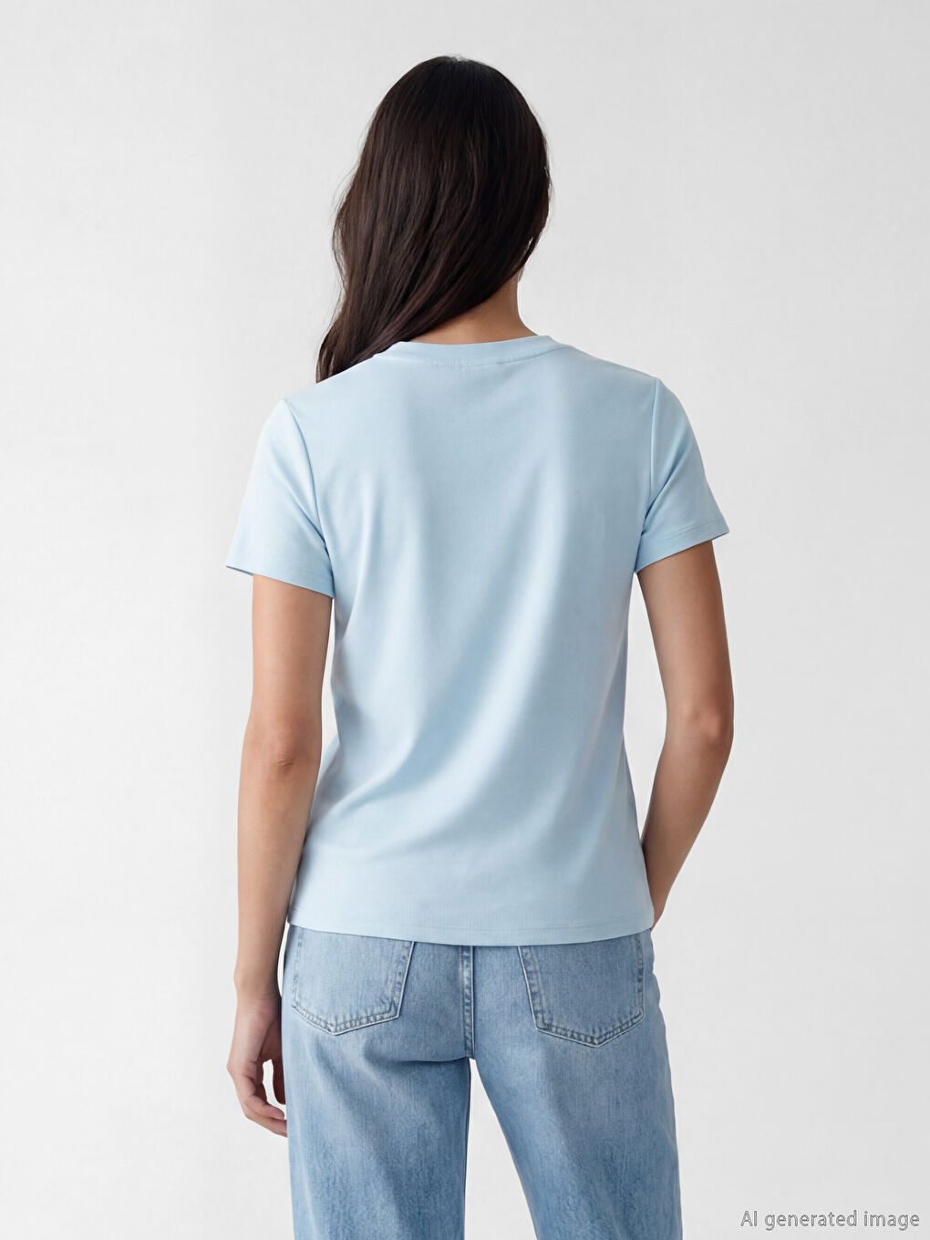 Жена Синьо Тениска-1