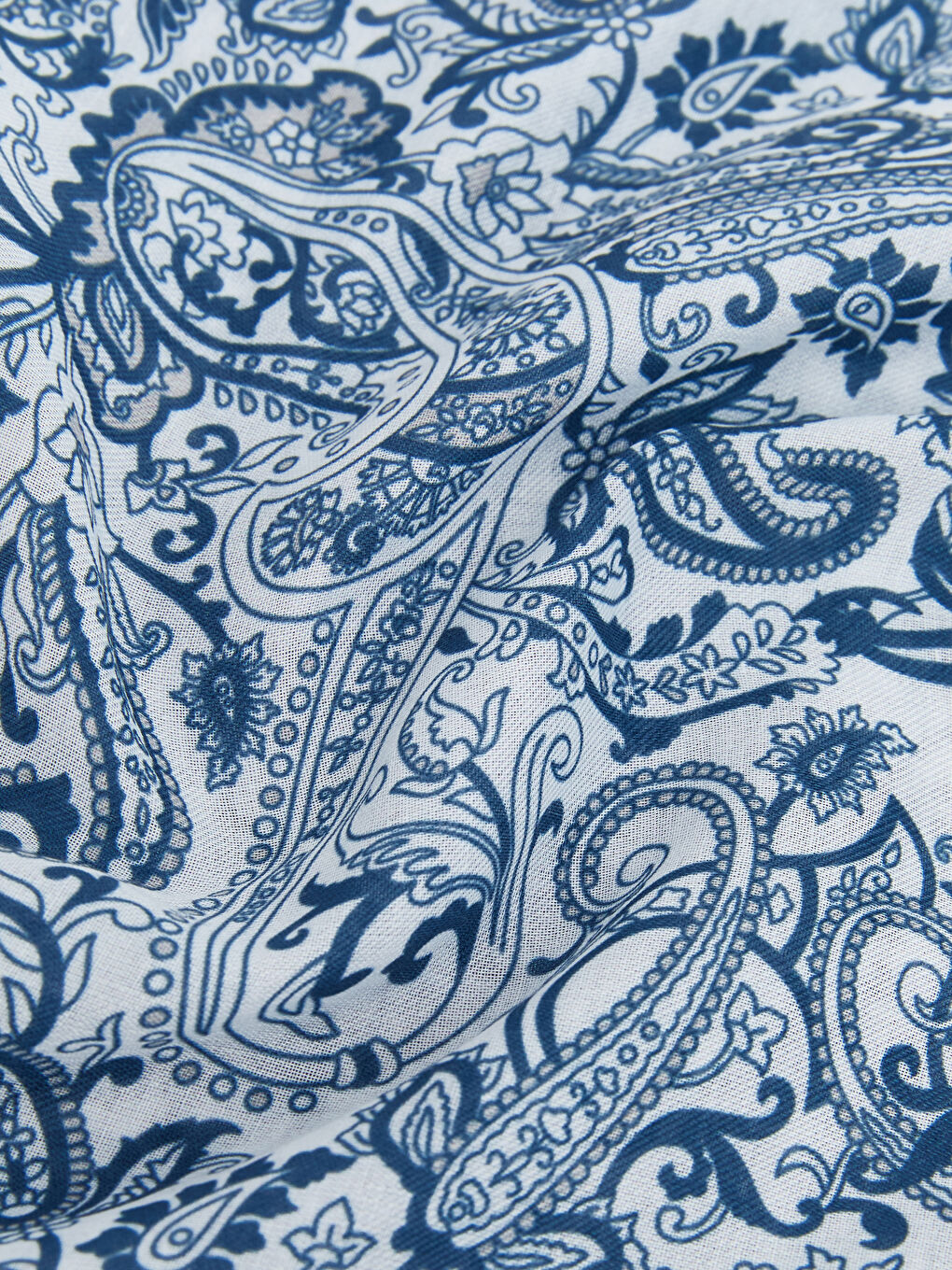 Mavi Desenli Kadın Şal-2