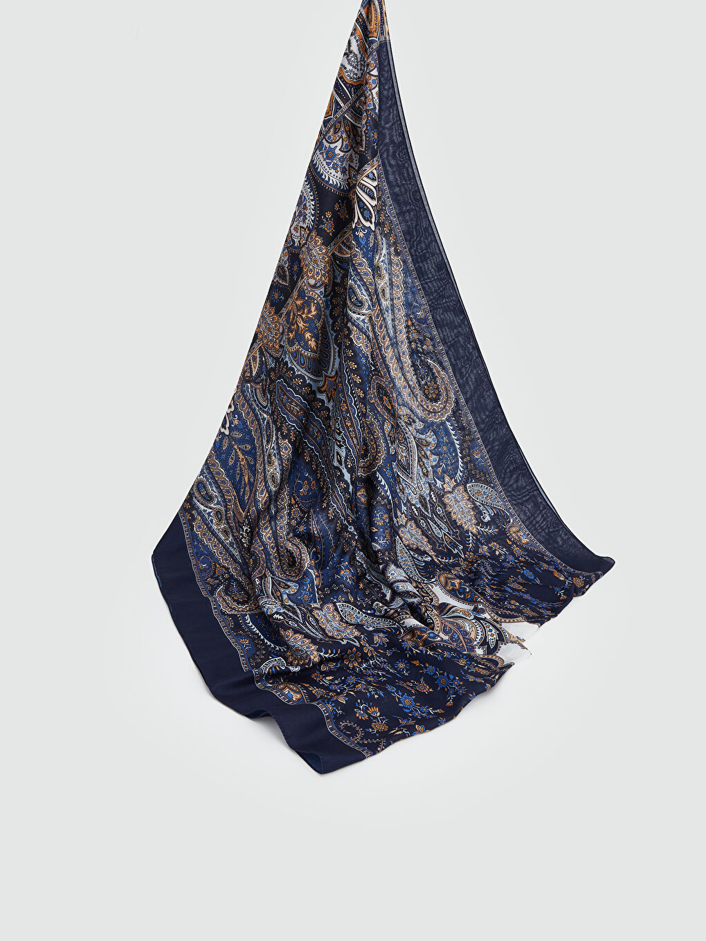 Lacivert Desenli Kadın Şal