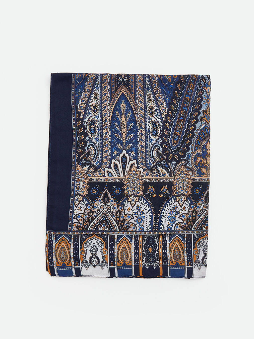 Lacivert Desenli Kadın Şal-1