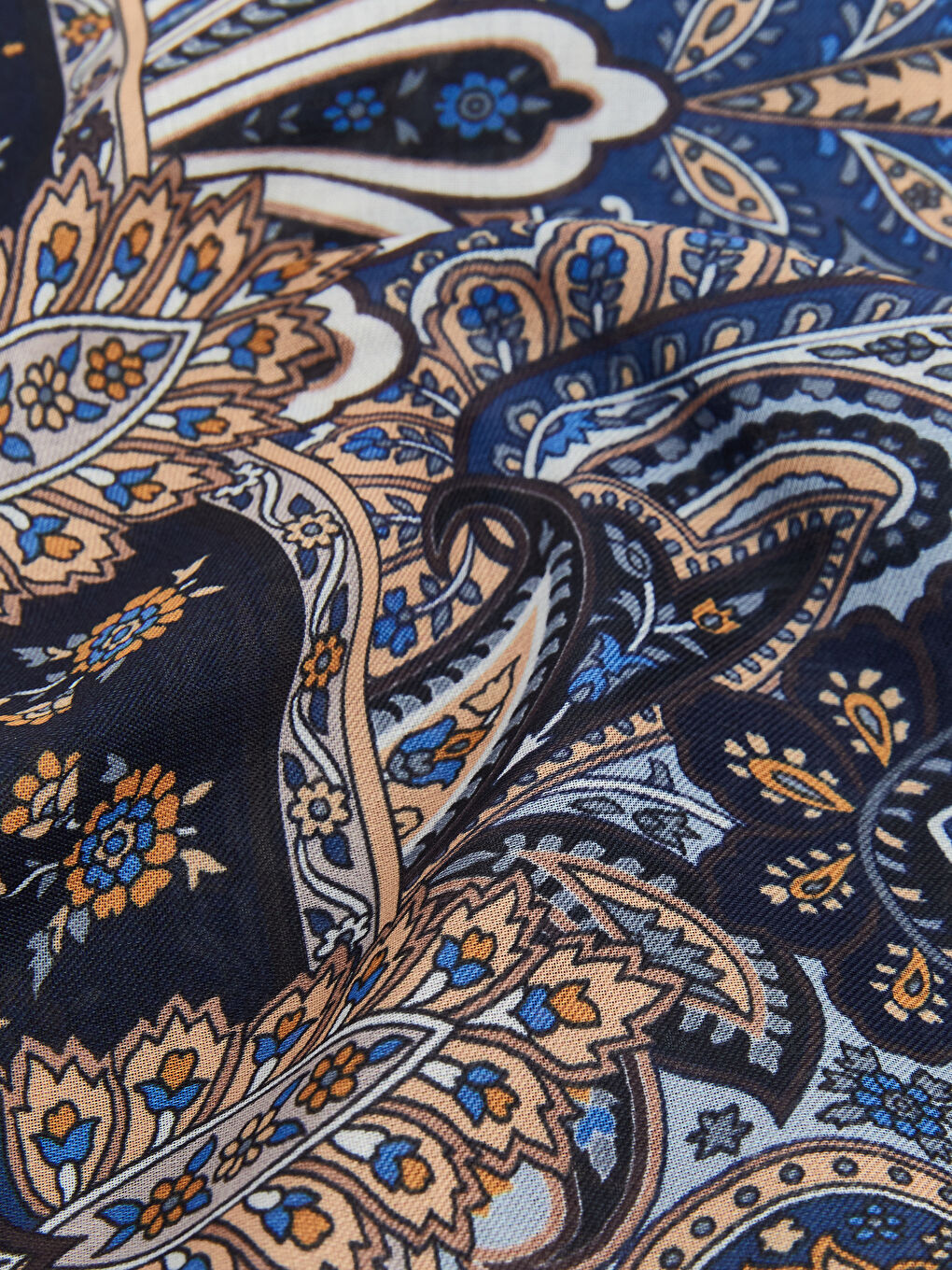 Lacivert Desenli Kadın Şal-2