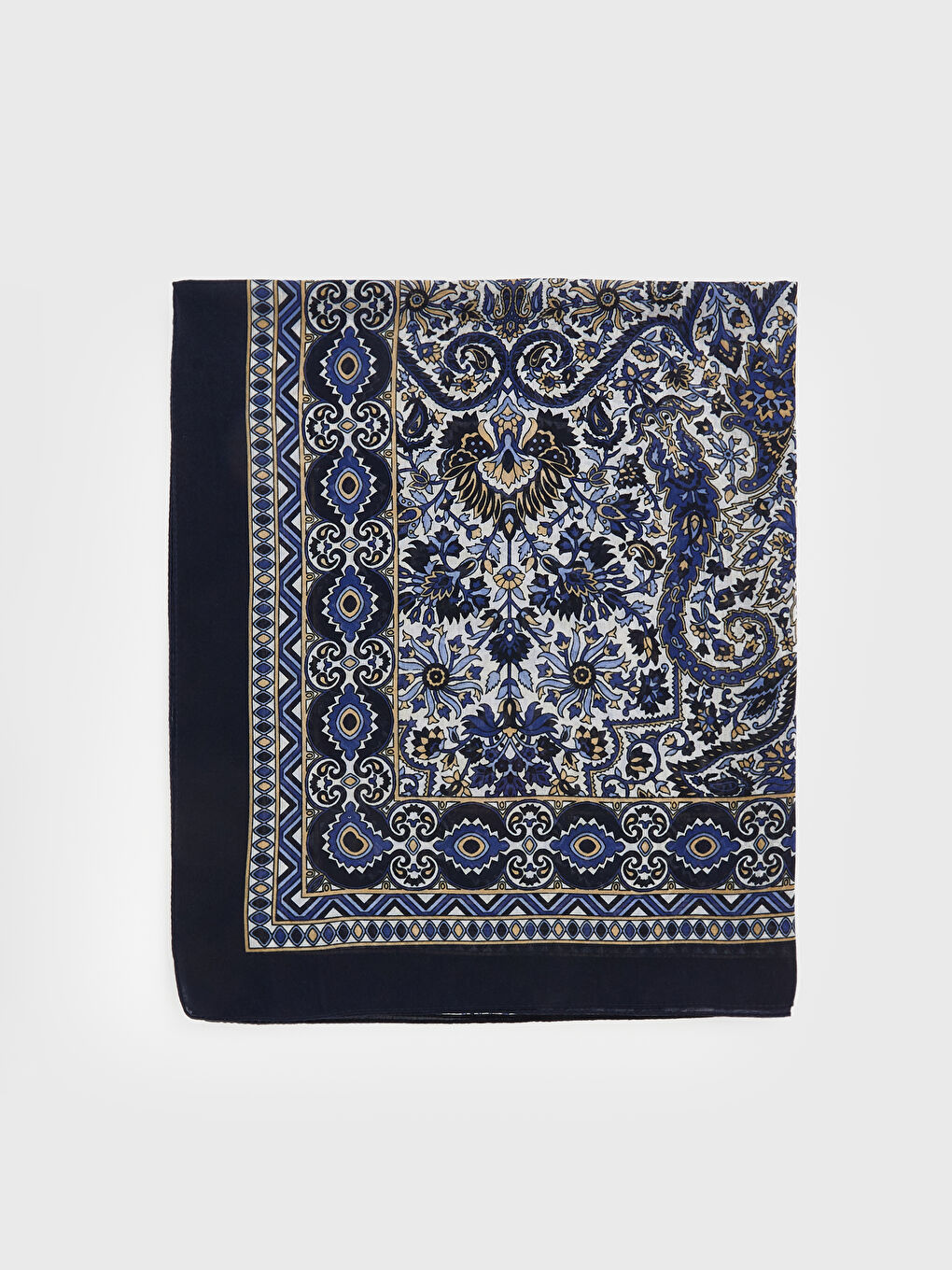 Lacivert Desenli Kadın Şal-1