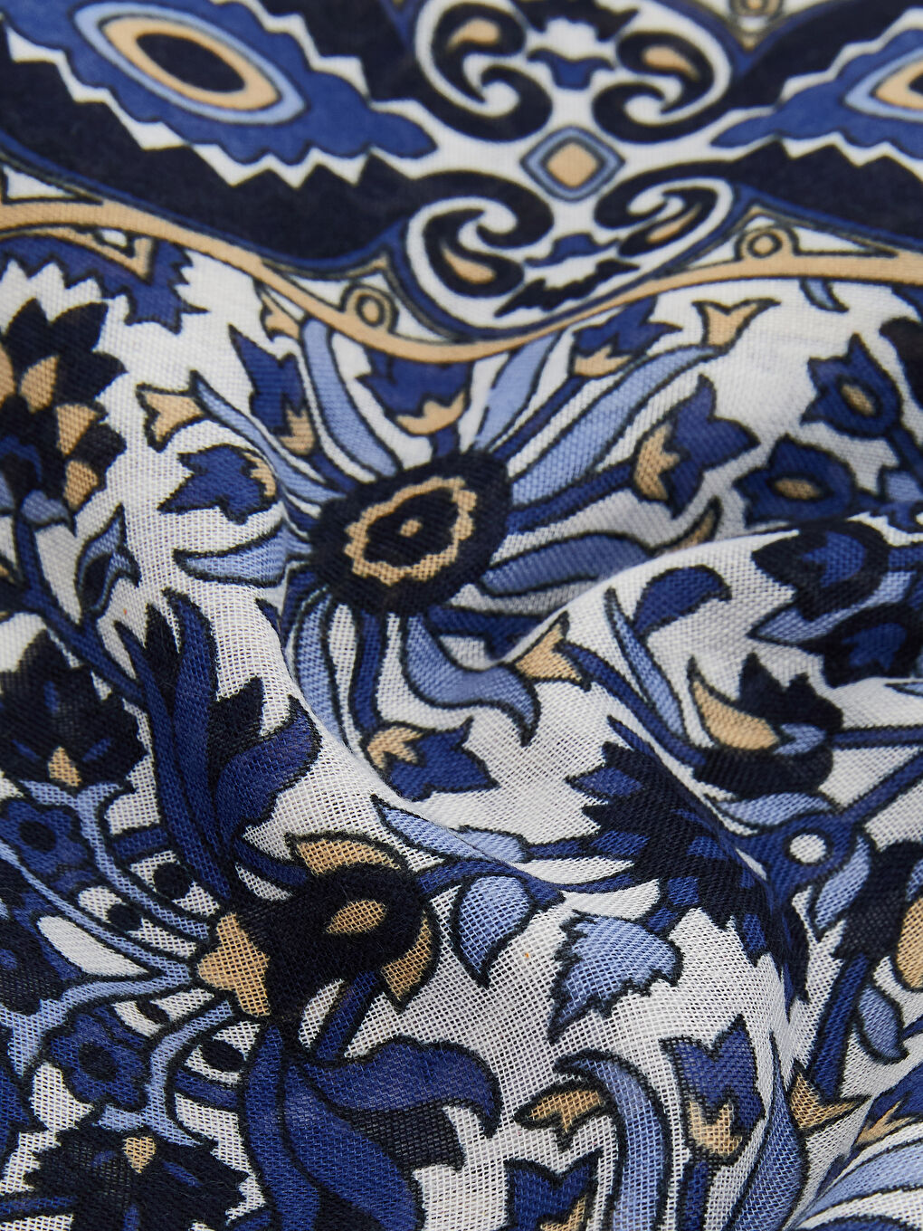 Lacivert Desenli Kadın Şal-2