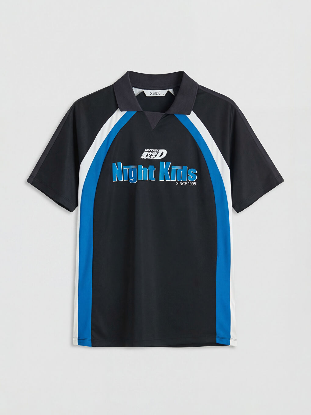 Siyah Polo Yaka Baskılı Erkek Tişört