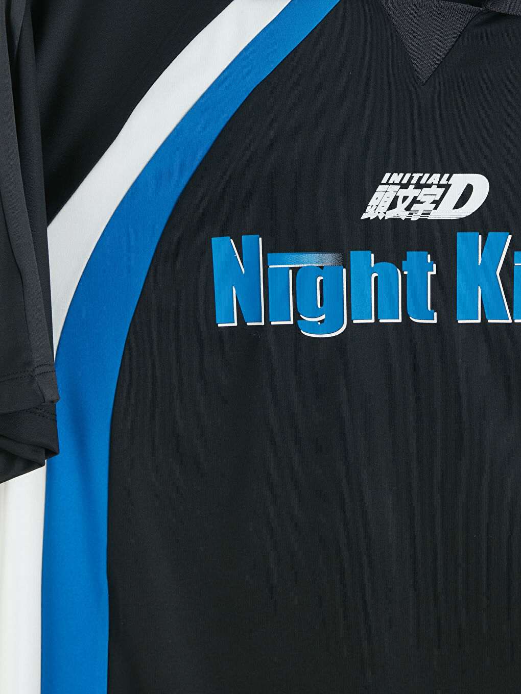 Siyah Polo Yaka Baskılı Erkek Tişört-2