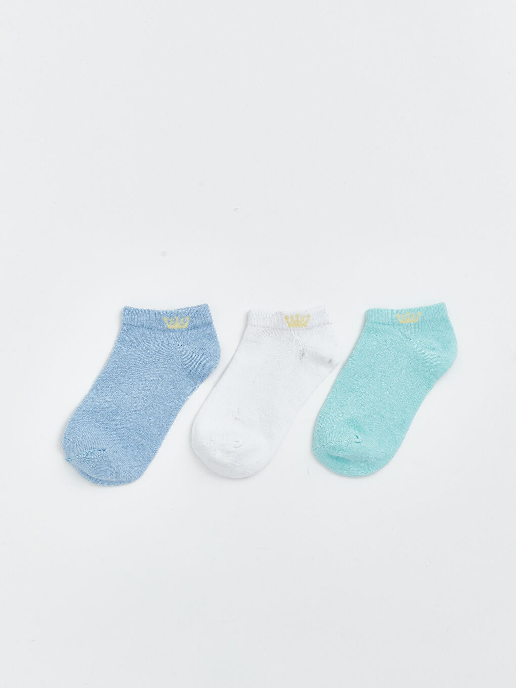 Mavi Desenli Erkek Çocuk Patik Çorap 3'lü