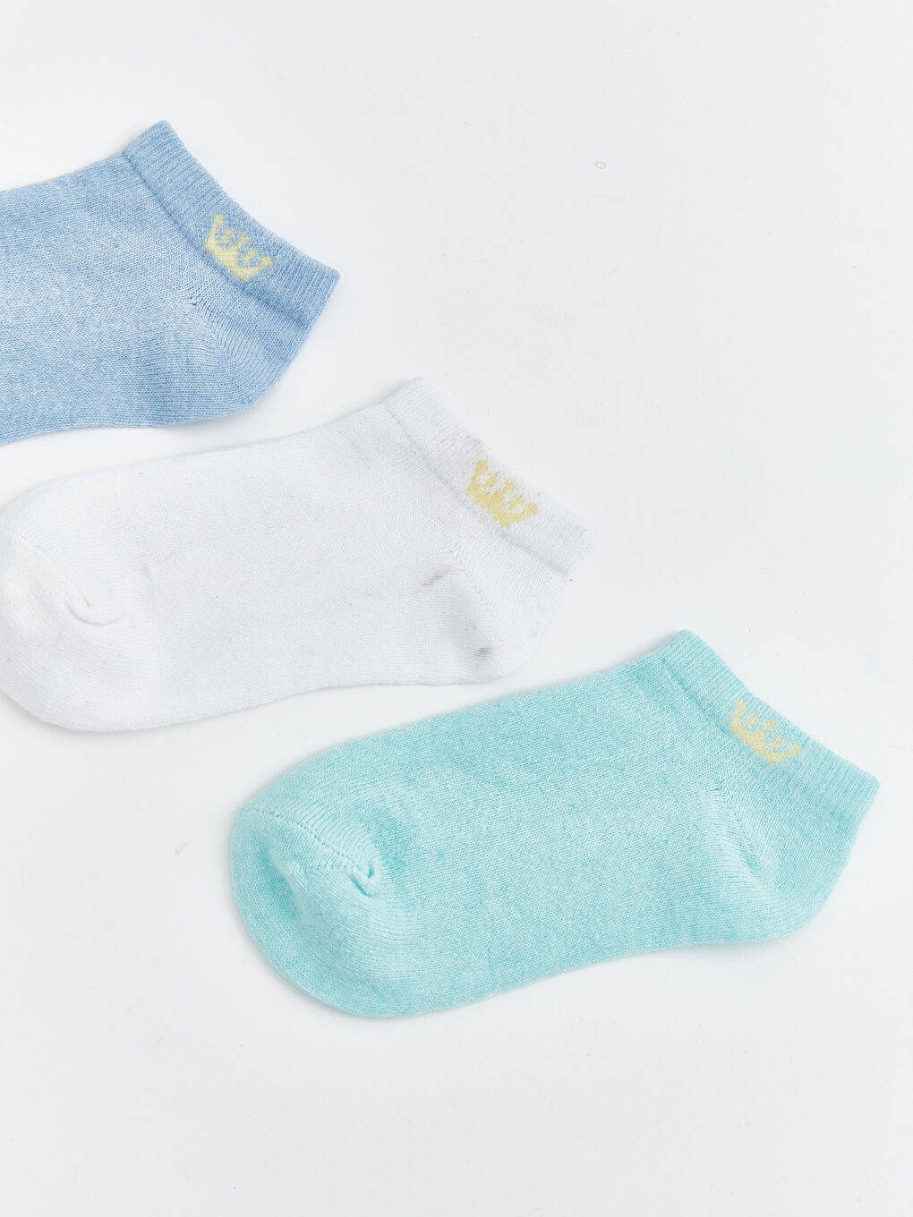 Mavi Desenli Erkek Çocuk Patik Çorap 3'lü-1