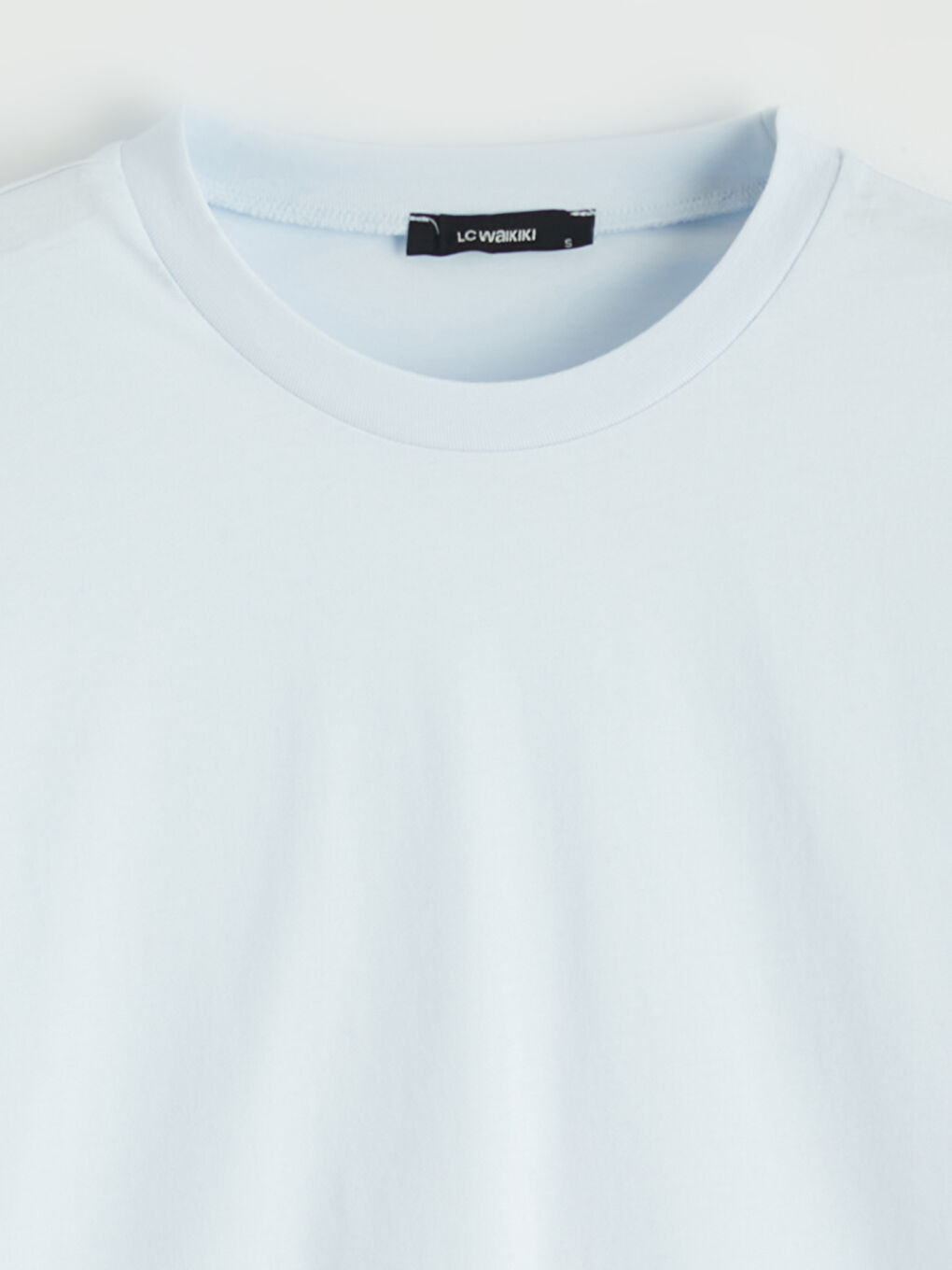 Lila Bisiklet Yaka Oversize Kadın Tişört-5