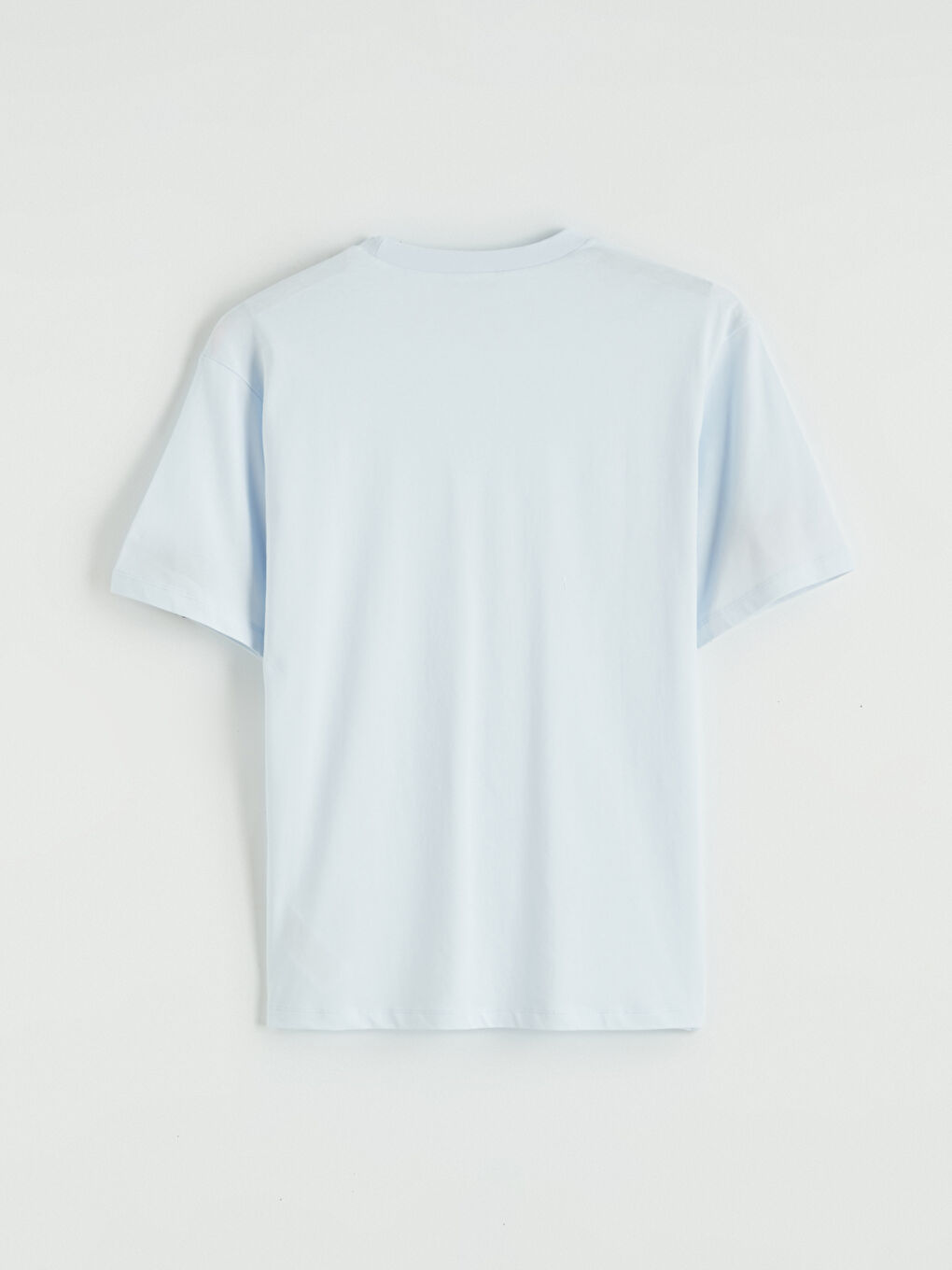 Lila Bisiklet Yaka Oversize Kadın Tişört-6