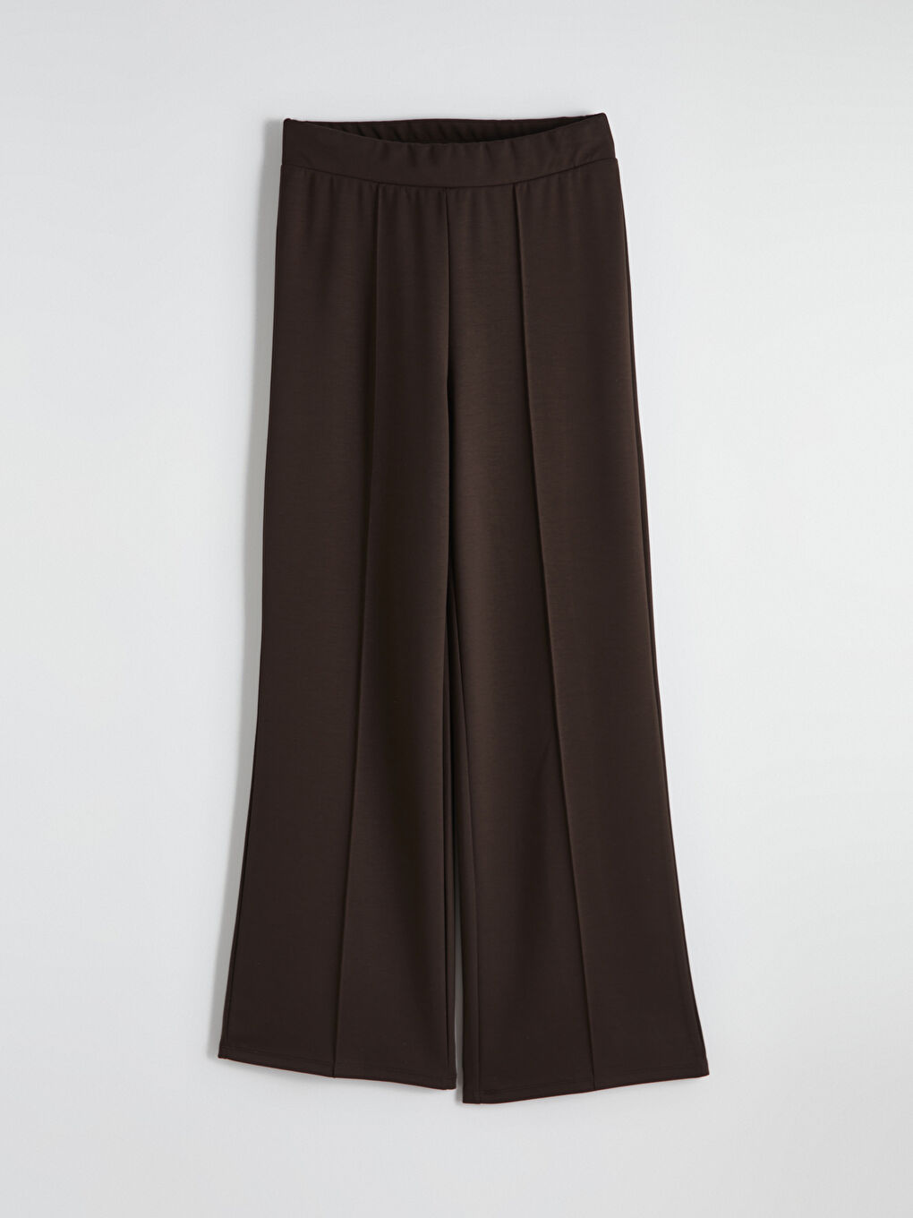 Kahverengi Beli Lastikli Geniş Paça Kadın Eşofman Altı	-4