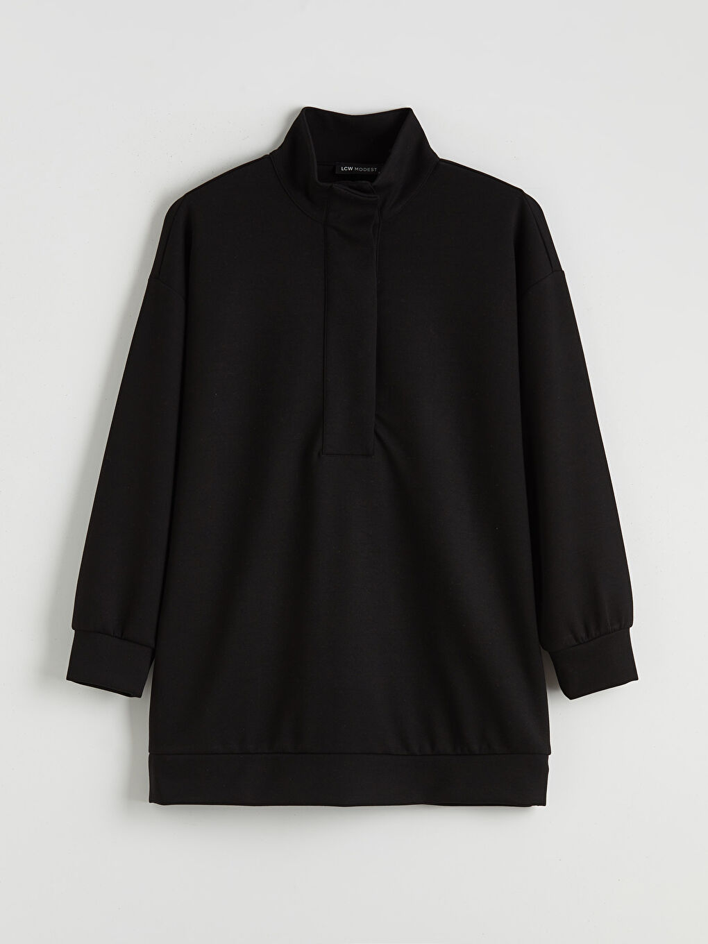 Siyah Soft Touch Oversize Kadın Sweatshirt Tunik-4